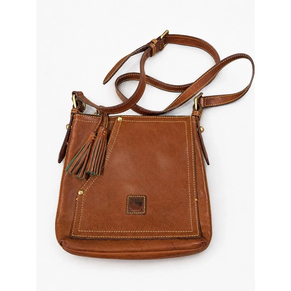 Dooney & Bourke Florentine Huntington Brown Leather Crossbody Vintage